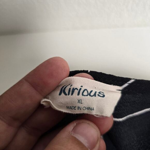 Kirious Black White Grid Floral Cross Front Blouse size XL - Picture 5 of 7